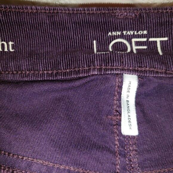 Ann Taylor Loft Corduroys Sz 25 Deep Purple new without tags - Picture 2 of 3